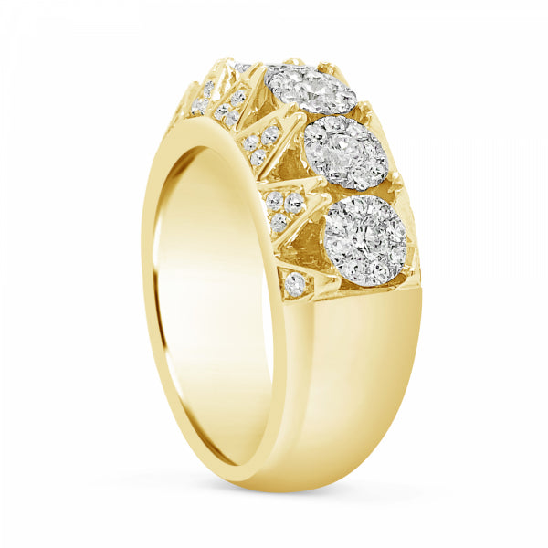 Diamond Ring 1.58 CTW Round Cut 10K Yellow Gold