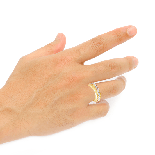 10K Yellow Gold Men's Ring With 1.41CT Diamonds