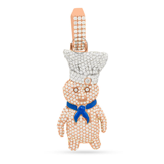 10K Yellow Gold Dough Boy Pendant With 6.00CT Diamonds