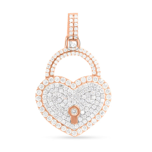 10K Yellow Gold Heart Pendant With 3.00CT Diamonds