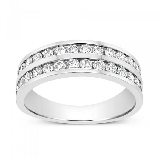Diamond Band 1 CTW Round Cut 14K White Gold