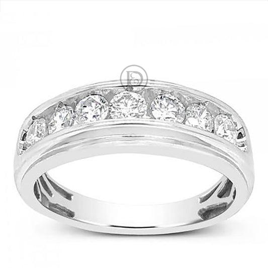 Diamond band 1 CTW Round Cut 10K White Gold
