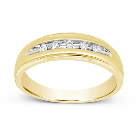 Diamond Ring .10 CTW Round Cut 10K Yellow Gold