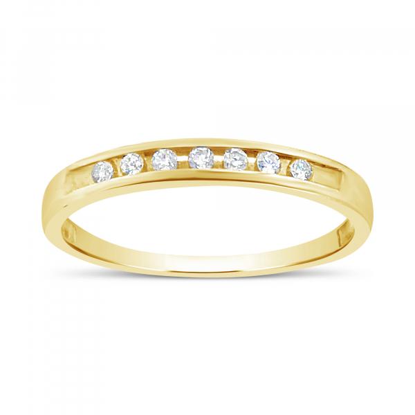 DIAMOND BAND .10 CTW ROUND CUT 14K YELLOW GOLD