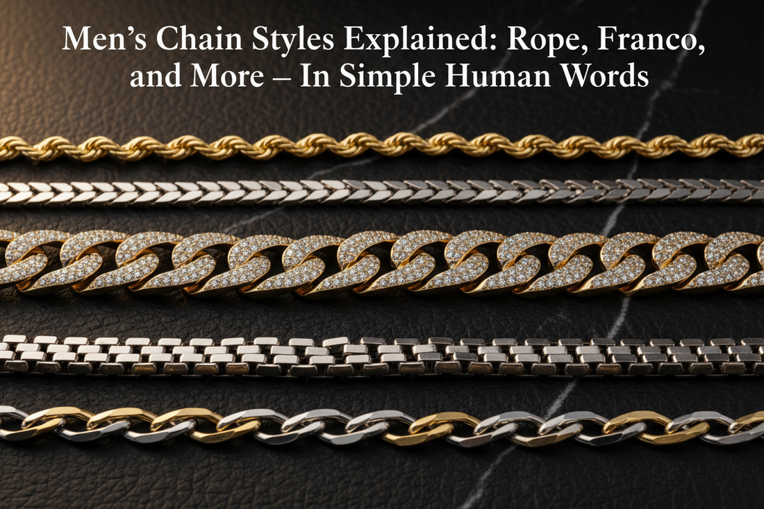 Men’s Chain Styles Explained: Rope, Franco, and More — In Simple Human Words