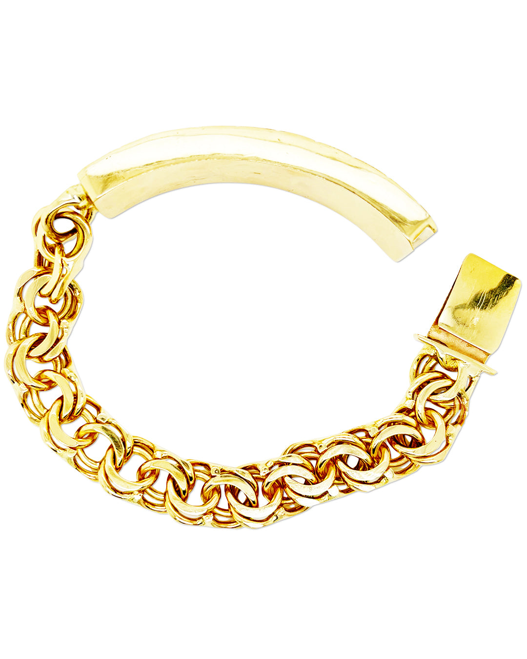 CHINO LINK BRACELET WITH GREEK KEY BORDER ON PLATE ED08820