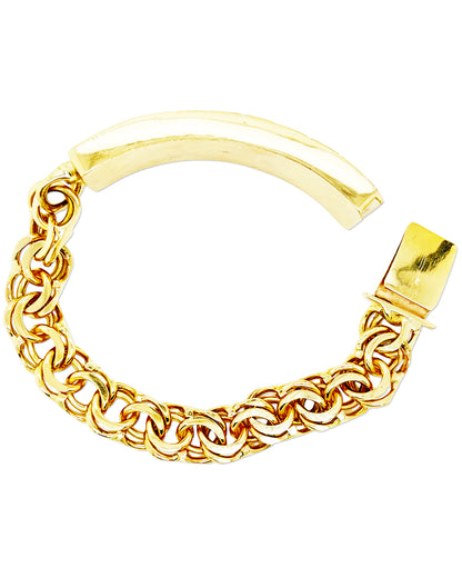 CHINO LINK BRACELET WITH GREEK KEY BORDER ON PLATE ED08820