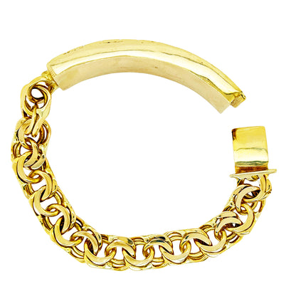 CHINO LINK BRACELET WITH GREEK KEY BORDER ON PLATE ED07260
