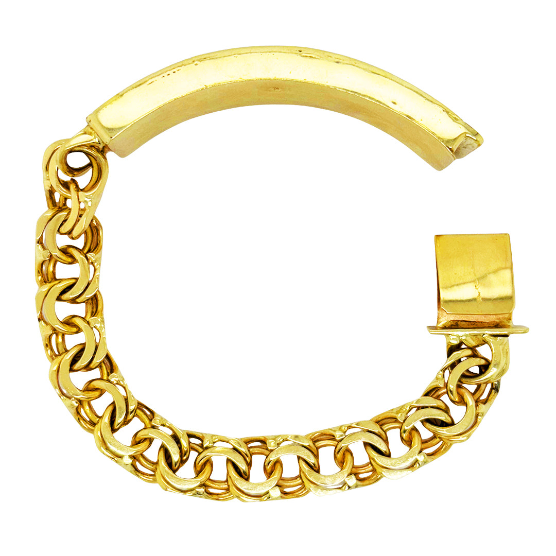 CHINO LINK BRACELET WITH GREEK KEY BORDER ON PLATE 59.60 GM