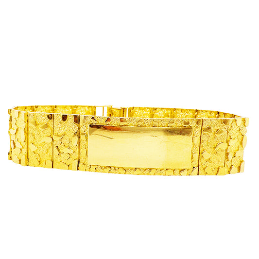 NUGGET BRACELET WITH PLAIN PLATE 44.10 GM