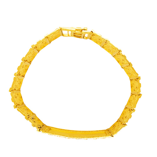 NUGGET BRACELET WITH PLAIN PLATE 44.10 GM