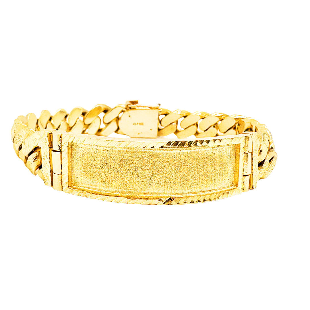 MIAMI CUBAN DIAMOND CUT WITH PLAIN PLATE 67.40 GM