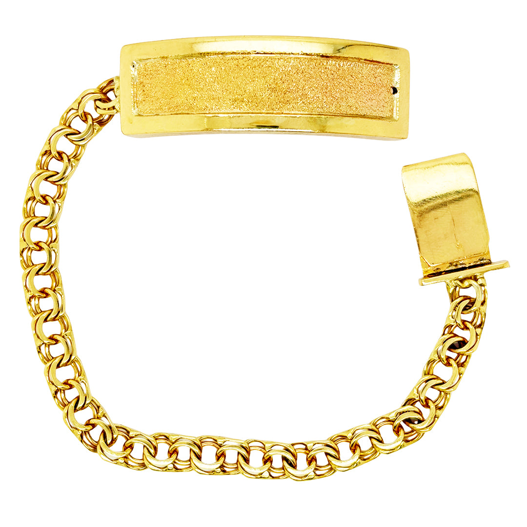 CHINO LINK BRACELET WITH PLAIN BORDER AND SATIN FINISH PLATE 26.90 GM