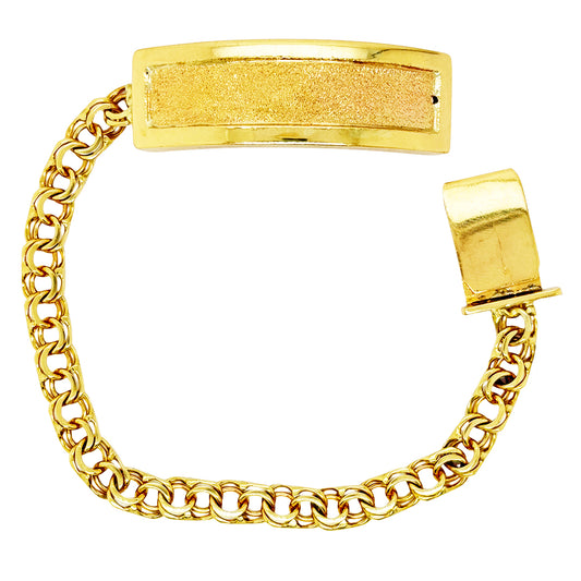 CHINO LINK BRACELET WITH PLAIN BORDER AND SATIN FINISH PLATE 26.90 GM