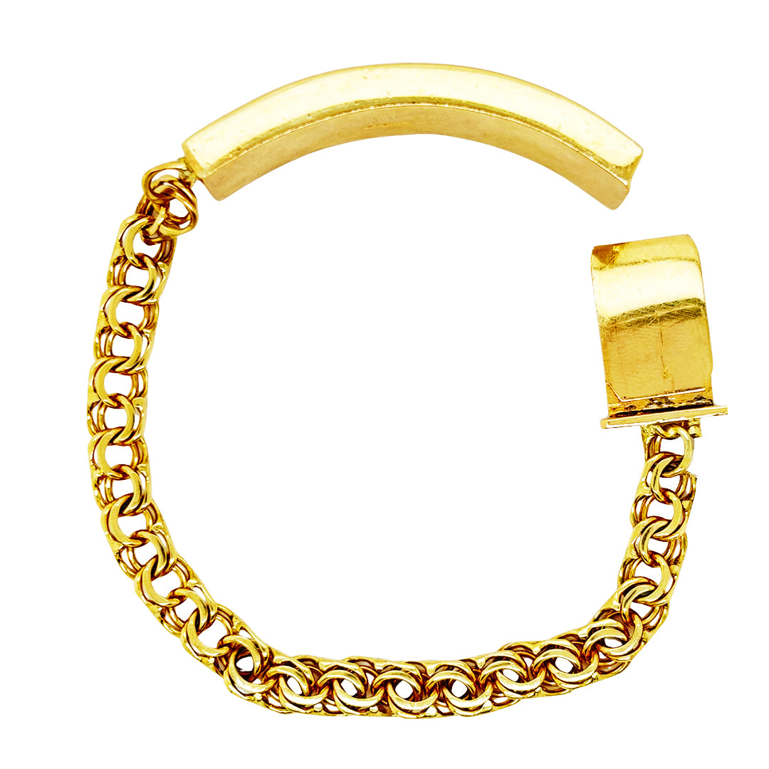 CHINO LINK BRACELET WITH PLAIN BORDER AND SATIN FINISH PLATE 26.90 GM