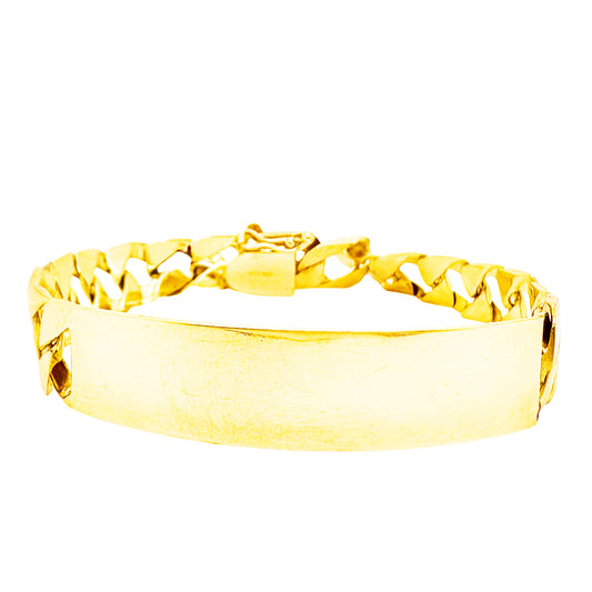 SOLID CUBAN BRACELET WITH PLAIN PLATE 25.60 GM