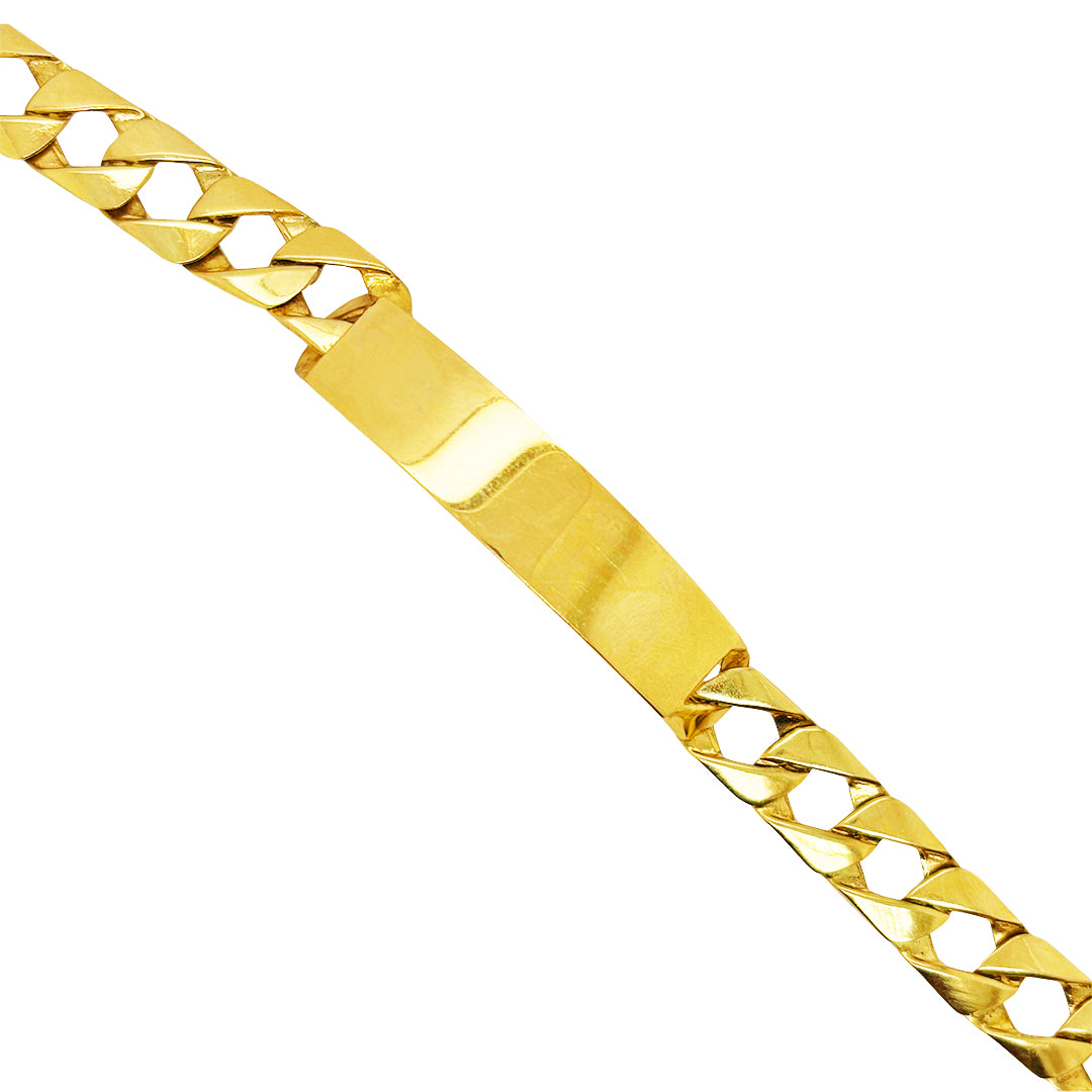 SOLID CUBAN BRACELET WITH PLAIN PLATE 25.60 GM