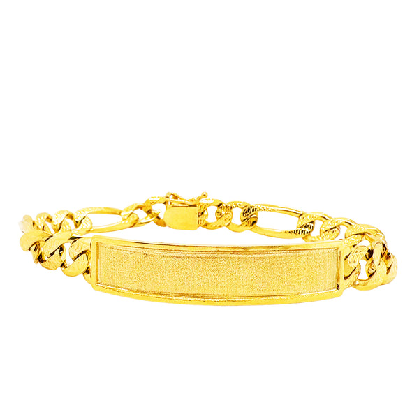 FIGARO BRACELET WITH SATIN PLATE AND PLAIN BORDER ED02470