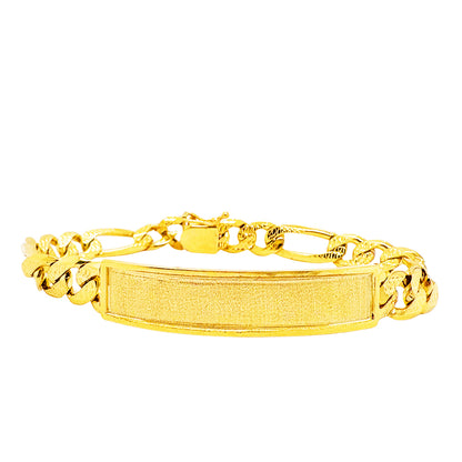 FIGARO BRACELET WITH SATIN PLATE AND PLAIN BORDER ED02470