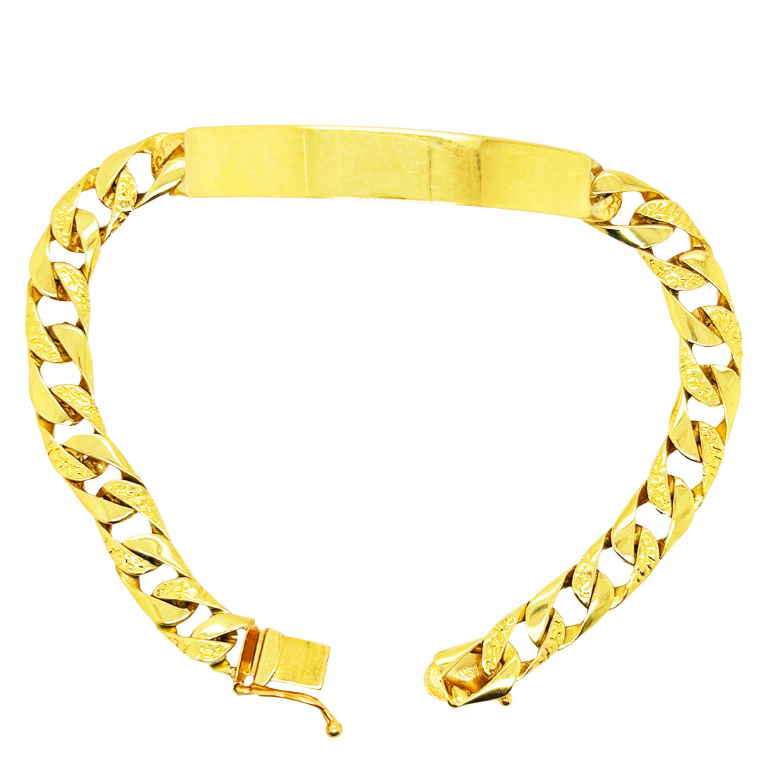 CUBAN BRACELET WITH NUGGET DESIGN AND PLAIN PLATE ED01510