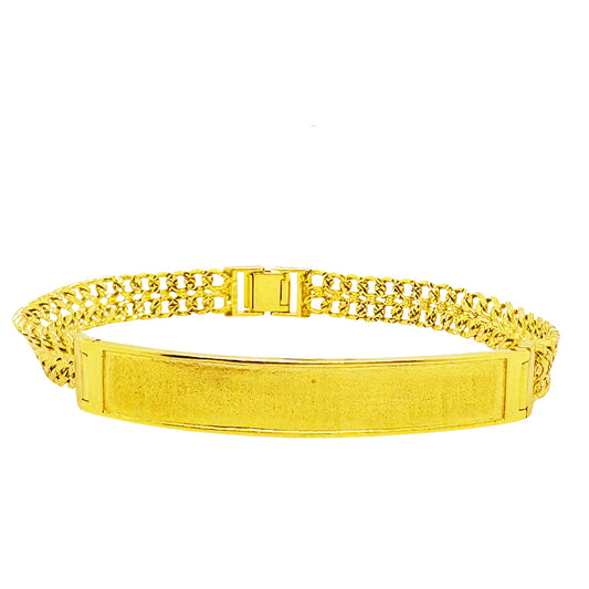 DOUBLE STRAND DIAMOND CUT CUBAN BRACELET WITH PLATE 11.00 GM