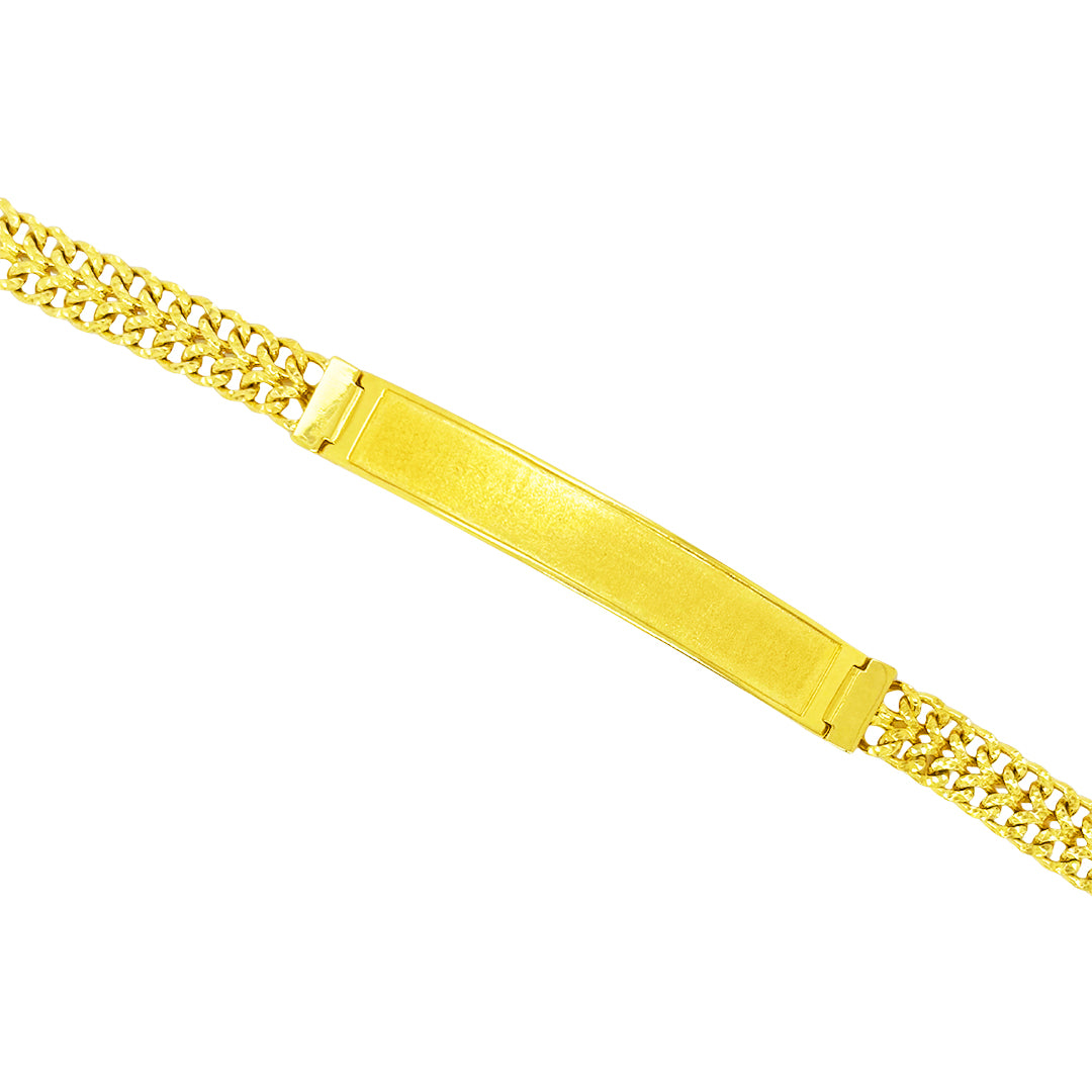 DOUBLE STRAND DIAMOND CUT CUBAN BRACELET WITH PLATE ED00011