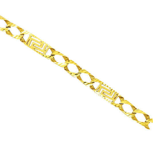 CUSTOM MADE CUBAN BRACELET WITH GREEK KEY DESIGN 9.40 GM
