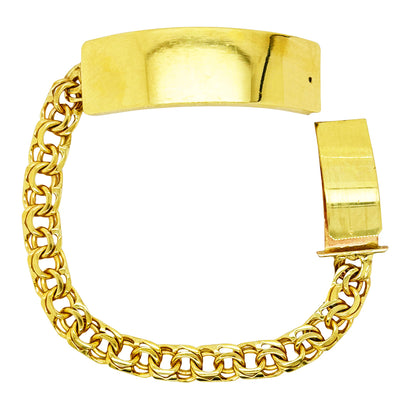 CLOSED TIGHT CHINO LINK BRACELET WITH PLAIN PLATE ED04080