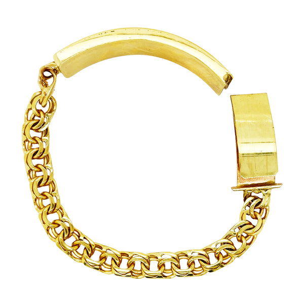 CLOSED TIGHT CHINO LINK BRACELET WITH PLAIN PLATE ED04080