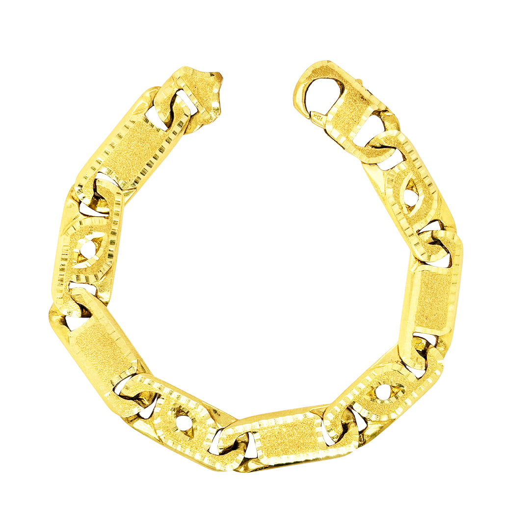 CUSTOM MADE BRACELET WITH SATIN FINISH AND DIAMOND CUT BORDERS 42.00 GM