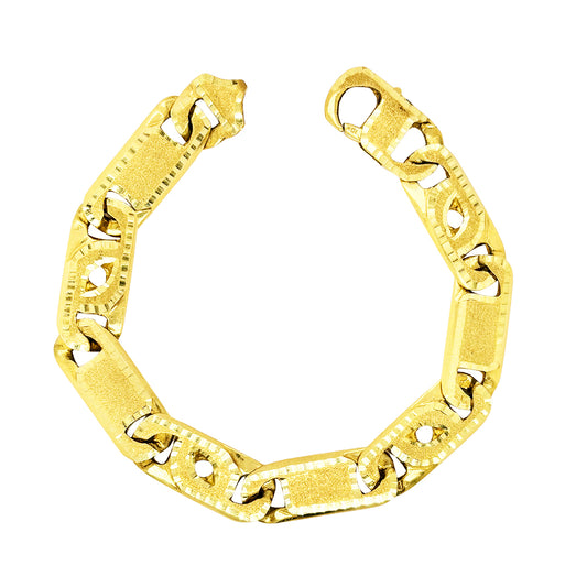 CUSTOM MADE BRACELET WITH SATIN FINISH AND DIAMOND CUT BORDERS 42.00 GM