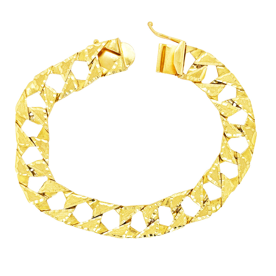 CUSTOM MADE DIAMOND CUT SQUARED  CUBAN BRACELET 28.00 GM