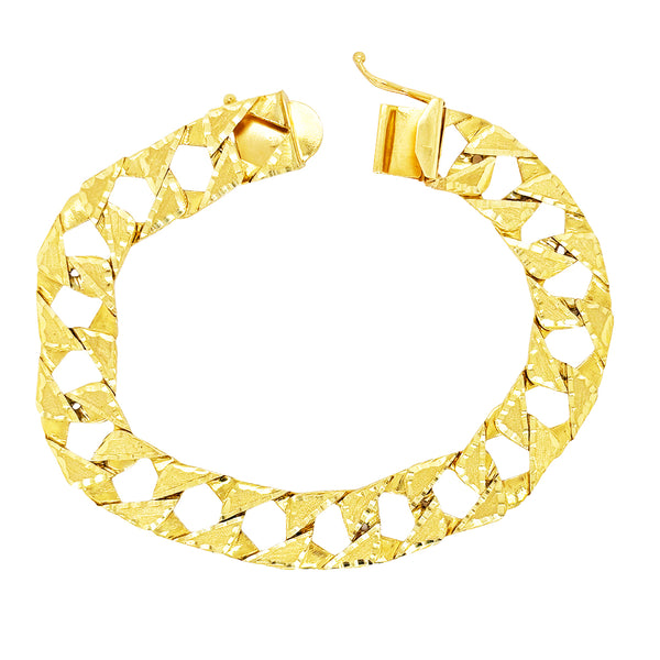 CUSTOM MADE DIAMOND CUT SQUARED  CUBAN BRACELET ED00028
