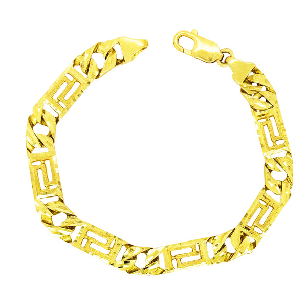 CUSTOM MADE CUBAN DIAMOND CUT AND GREEK KEY BRACELET ED00017