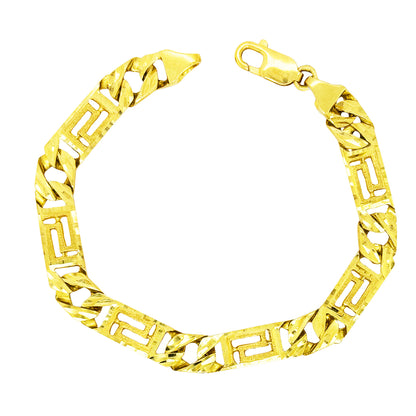 CUSTOM MADE CUBAN DIAMOND CUT AND GREEK KEY BRACELET ED00017