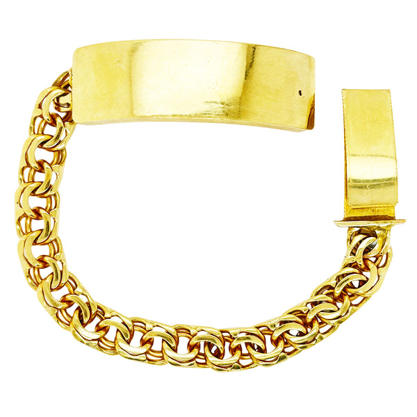 CLOSED TIGHT CHINO LINK BRACELET WITH PLAIN PLATE ED04890