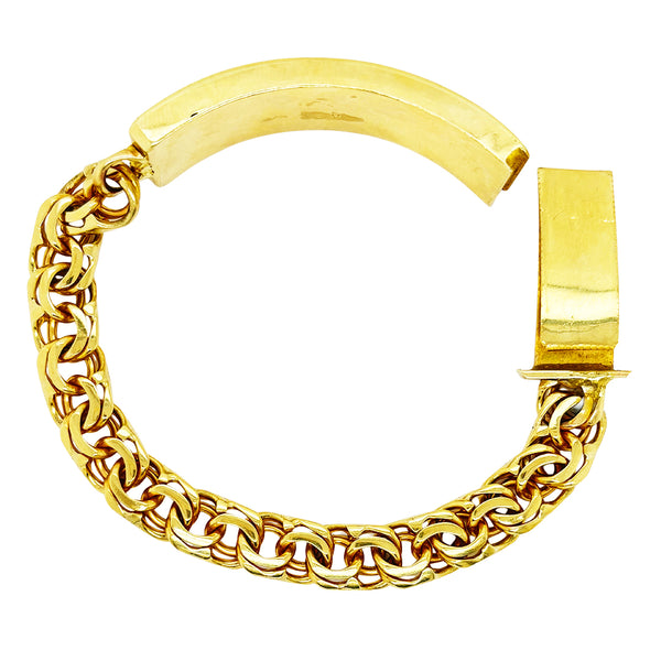 CLOSED TIGHT CHINO LINK BRACELET WITH PLAIN PLATE ED04890