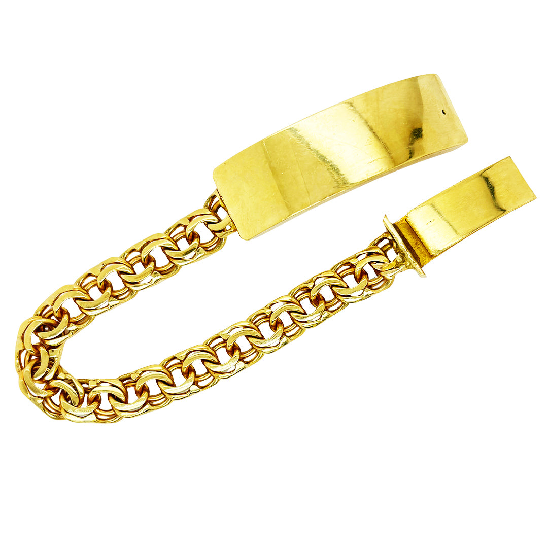 CLOSED TIGHT CHINO LINK BRACELET WITH PLAIN PLATE 48.90 GM