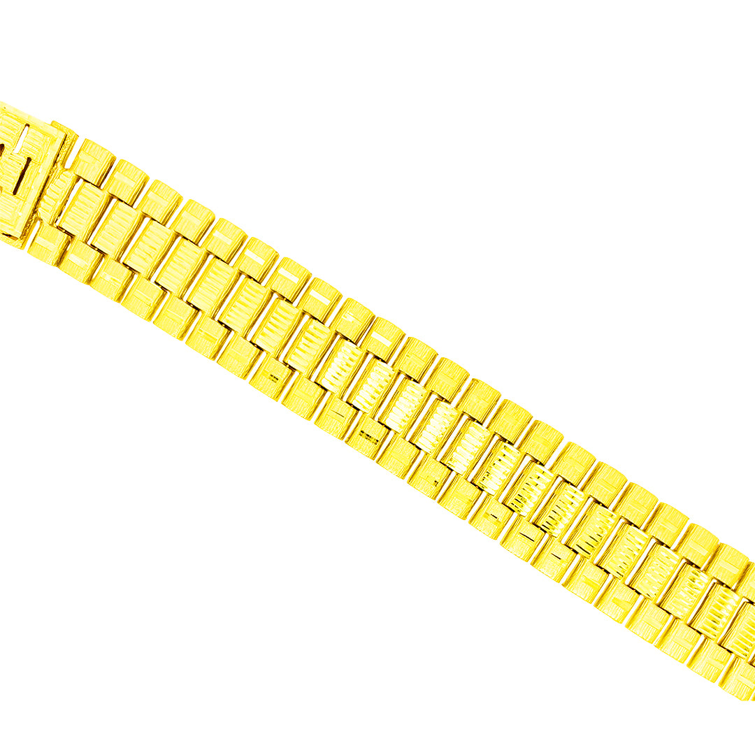PRESIDENTIAL BRACELET WITH SATIN/ BRUSHED FINISH AND HIGH POLISHED CUTS 47.20 GM