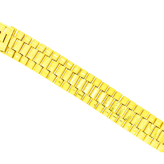 PRESIDENTIAL BRACELET WITH SATIN/ BRUSHED FINISH AND HIGH POLISHED CUTS 47.20 GM