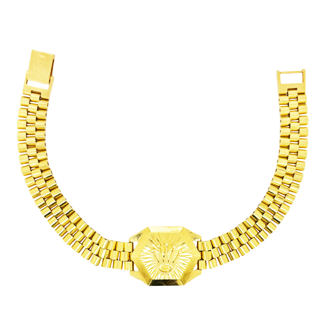 PRESIDENTIAL BRACELET WITH CROWN EMBLEM IN CENTER 21.50 GM