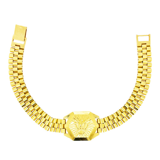 PRESIDENTIAL BRACELET WITH CROWN EMBLEM IN CENTER 21.50 GM