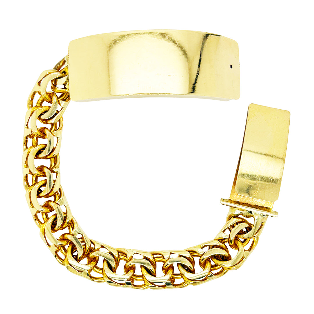 CHINO BRACELET CLOSED TIGHT LINK WITH PLAIN PLATE ED00095