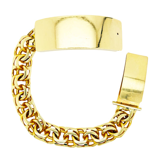 CHINO BRACELET CLOSED TIGHT LINK WITH PLAIN PLATE 95.00 GM