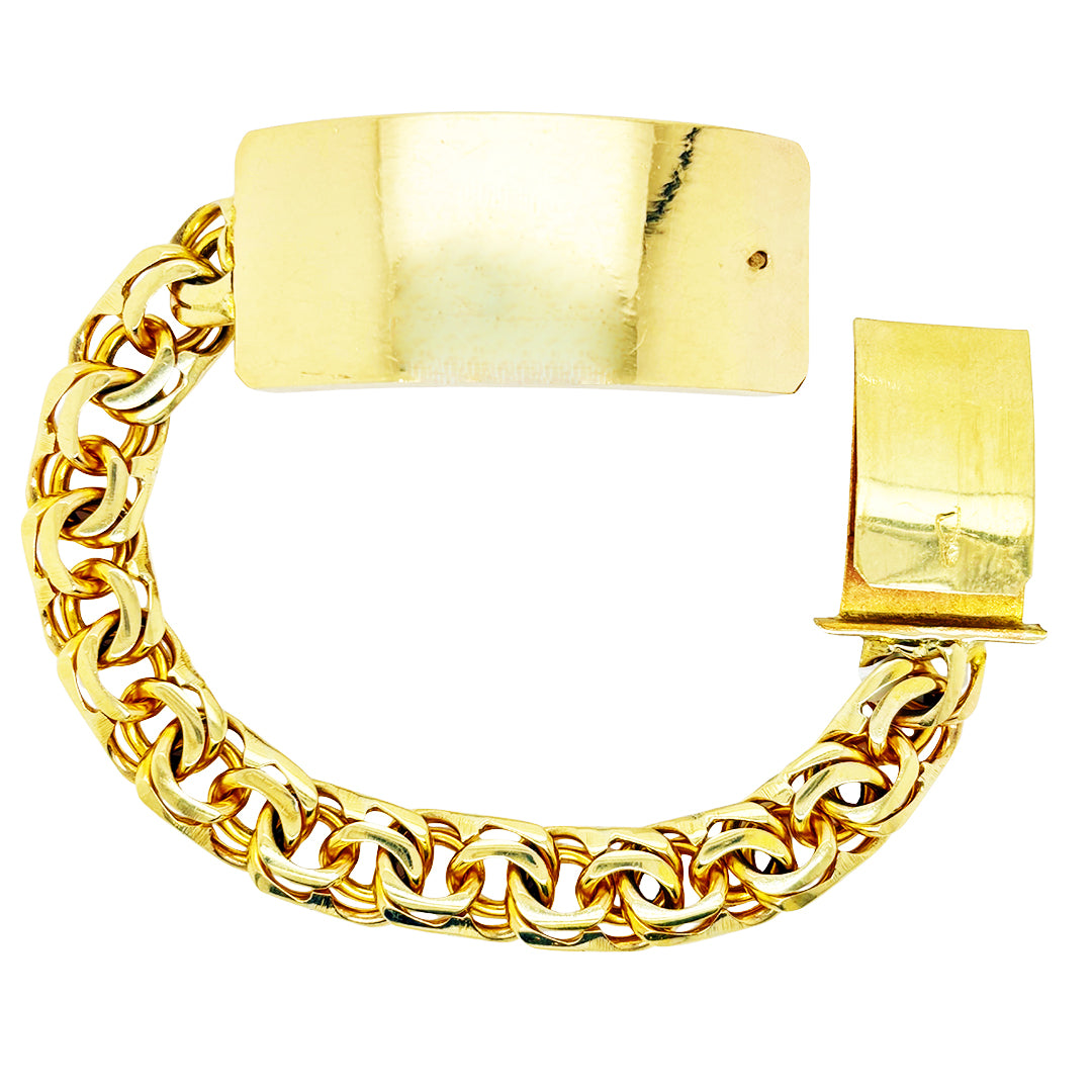 CHINO BRACELET WITH TIGHT LINK AND PLAIN PLATE 57.60 GM