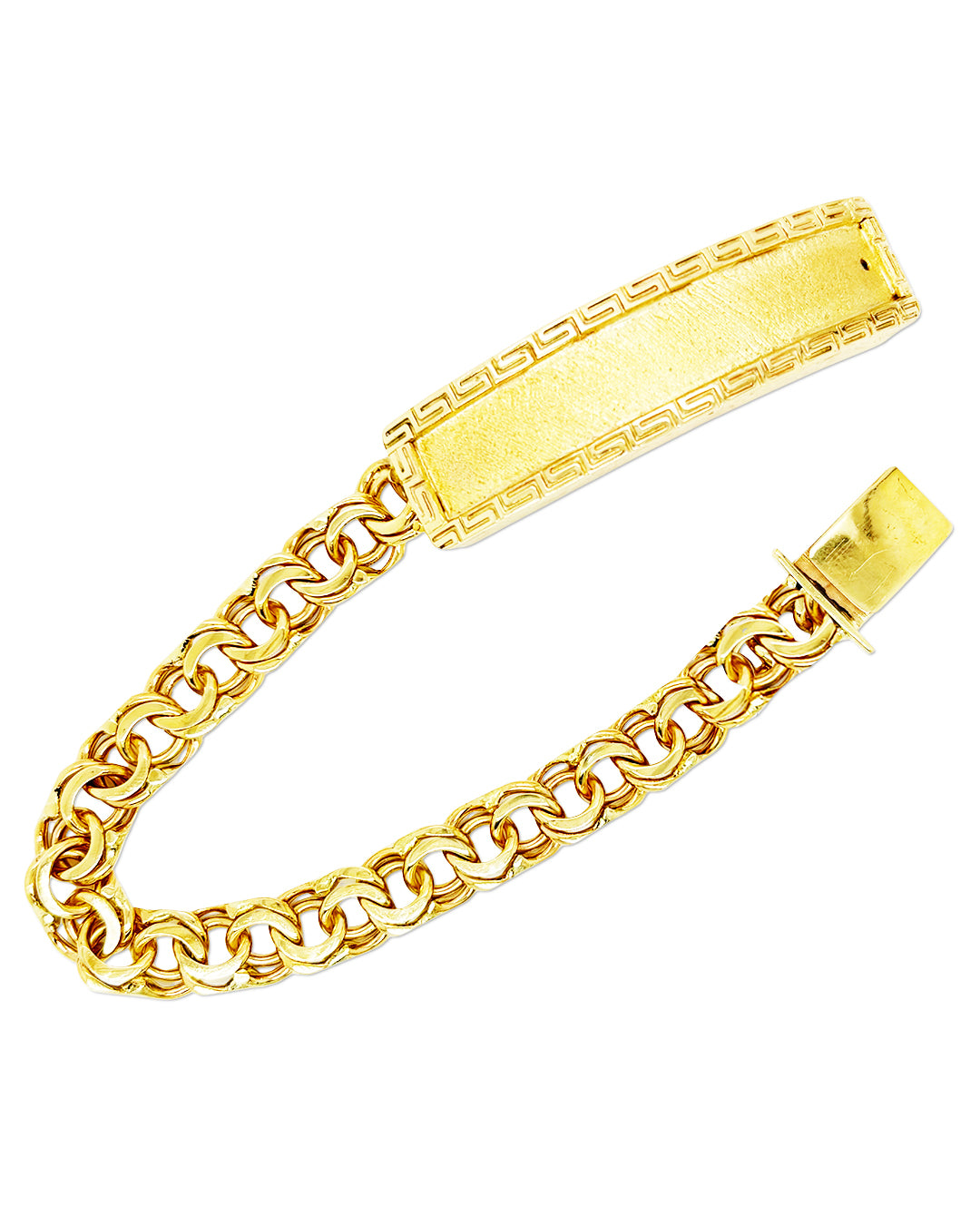 CHINO LINK BRACELET WITH GREEK KEY BORDER ON PLATE 47.20 GM