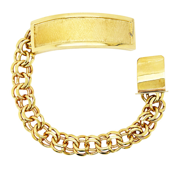 CHINO BRACELET WITH PLAIN BORDER PLATE AND SATIN FINISH ED005450