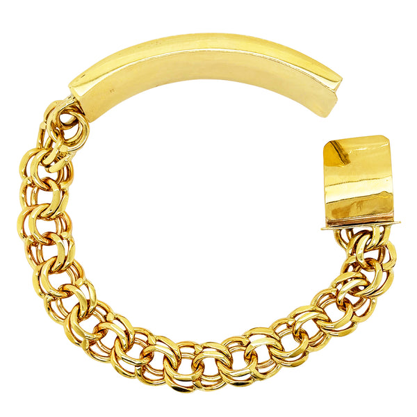 CHINO BRACELET WITH PLAIN BORDER PLATE AND SATIN FINISH ED005450