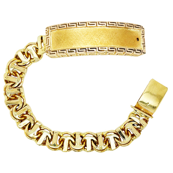 CHINO BRACELET WITH GREEK KEY ALL AROUND PLATE (T-BAR) ED004850
