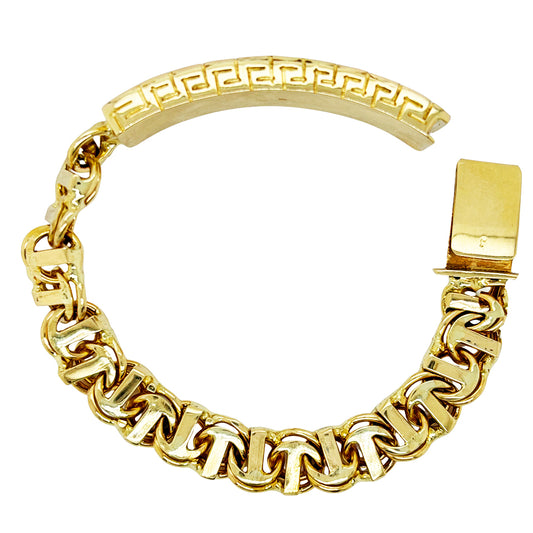 CHINO BRACELET WITH GREEK KEY ALL AROUND PLATE (T-BAR) 48.50 GM